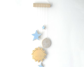 Ceramic Sun, Moon & Stars Wall Hanging