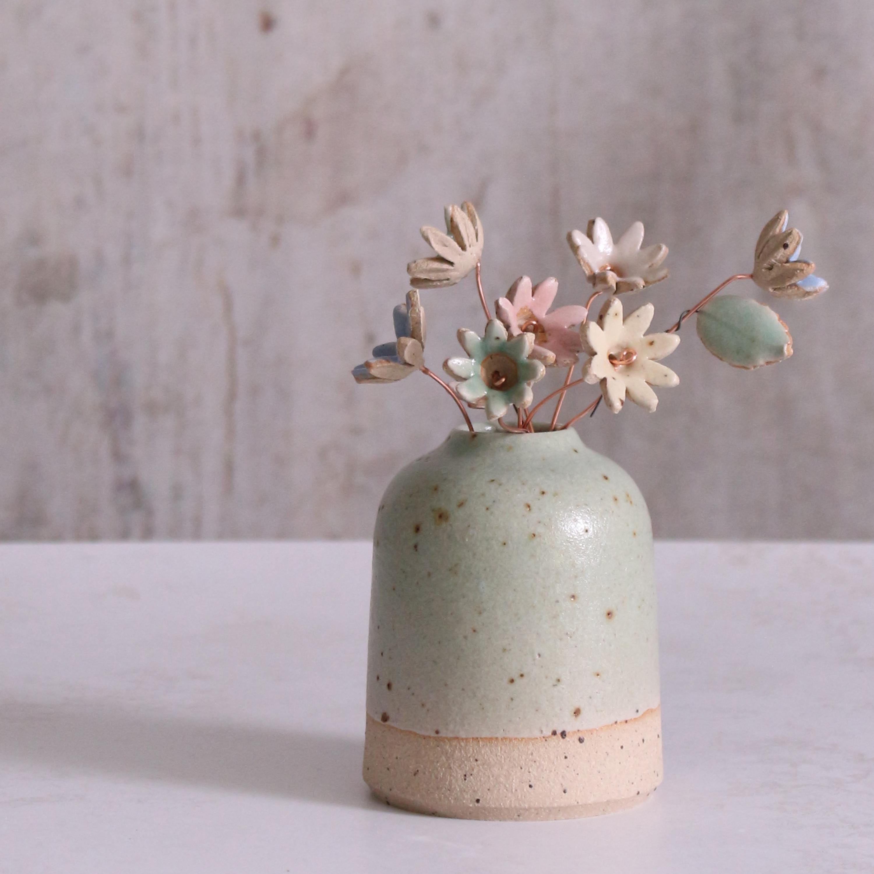 Small Ceramic Bud Vase in Pastel Colours - Etsy