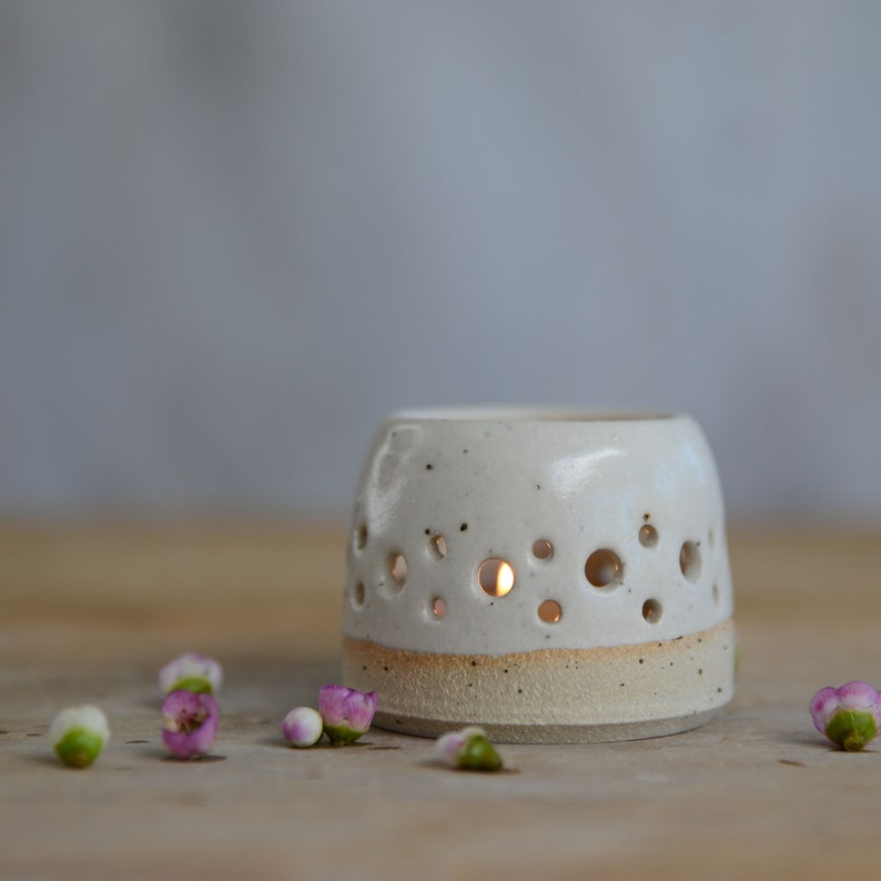 Ceramic Tealight Lantern in 5 Pastel Shades