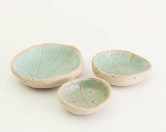 Handmade Mint Green Ceramic Wonky Bowl, Condiment Dish, Trinket & Ring Dish, Unique Home Decor