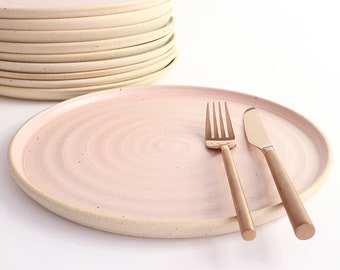 Pale Pink Dinner Plate Stone