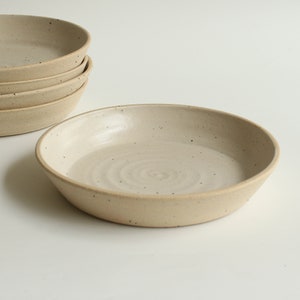 Off-White Pasta Spaghetti Bowl Ceramic Blate, Dinner Set of Bowls