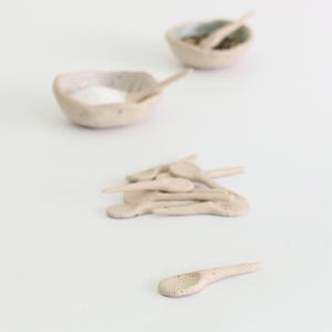 Mini Wonky Spoon | Ceramic Stoneware Spoon | Condiment Spoon