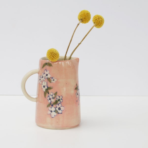 Oriental blossom small floral stone jug