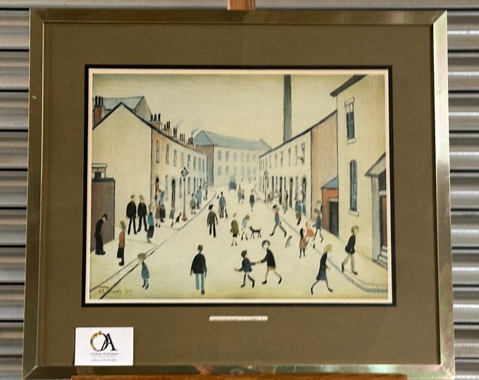 Framed and Glazed L S Lowry Special Edition Print Titled ‘Coronation Street’ Published By Mere Publications in 1978