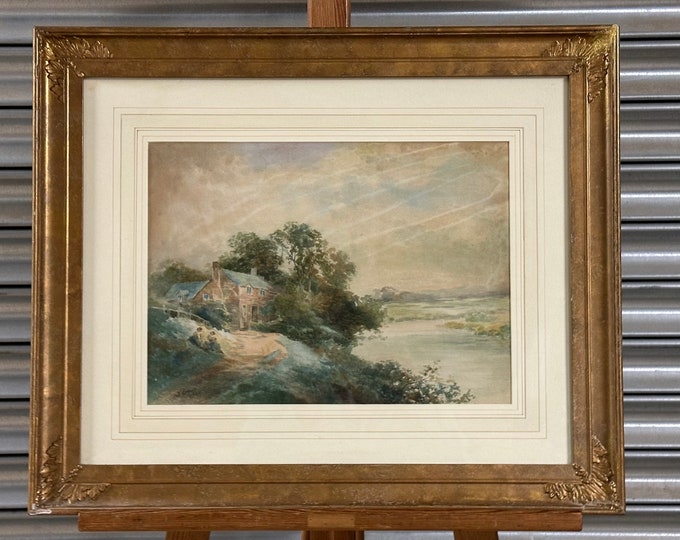 Original 19th Century Landscape Watercolour By W Crane 1886