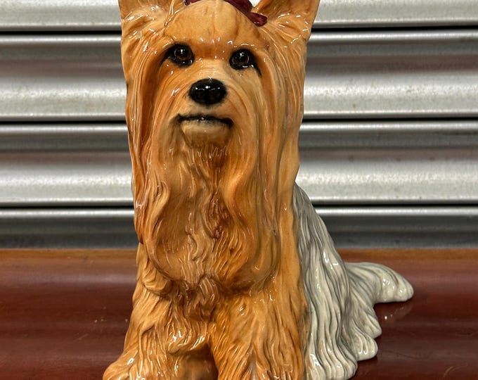 Gorgeous Beswick Hand Painted Yorkshire Terrier Dog Yorkie Figurine 25cm