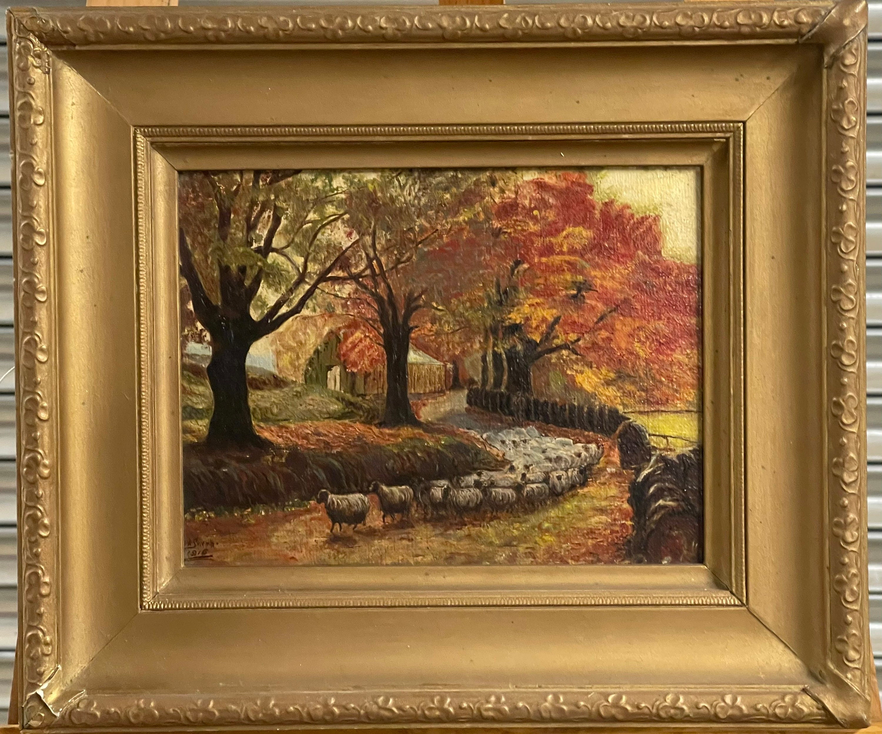 Lovely Original Landscape Oil Painting Signed W Smyth Dated 1916