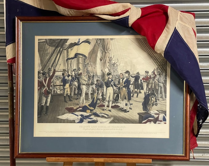 Framed & Glazed ‘Nelson’s Last Signal at Trafalgar’ Lithograph Print