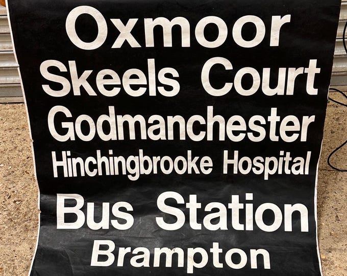Vintage English Bus Destinations Scroll - Bedford Bedfordshire, Cambridgeshire and Hertfordshire
