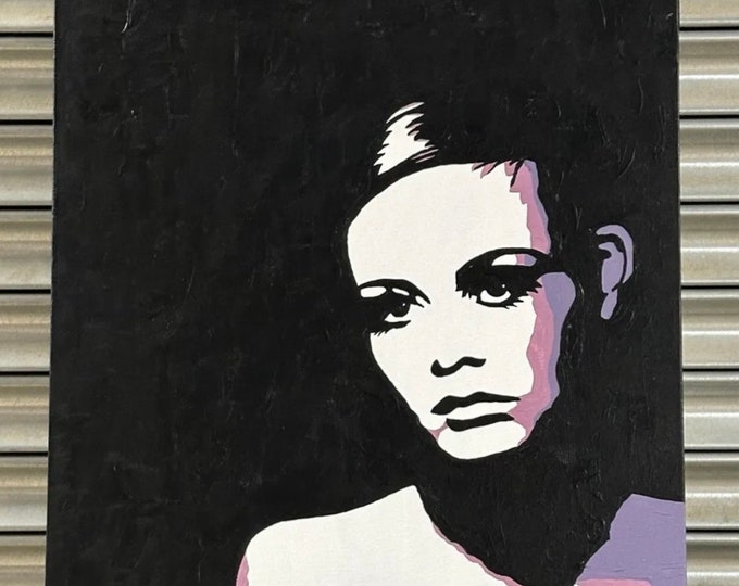 Original Oil Painting on Canvas of the 1960’s fashion icon, Twiggy