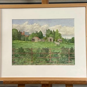 デビッド・ペイン RWS によるオリジナル水彩画「イングリッシュ・メドウ」