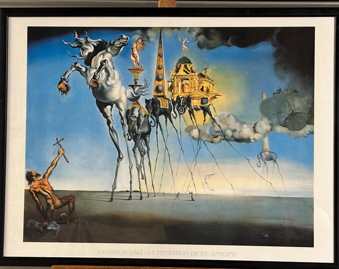 Large Framed Print After Salvador Dalí's The Temptation of St. Anthony - Artwork