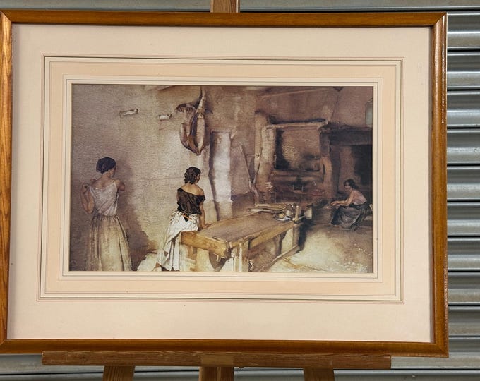 Beautiful Sir William Russell Flint Maple Framed Print ‘Provençal Sisters’