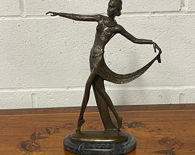 A Lovely Art Deco Bronze Figurine in the Manner of Josef Lorenzl