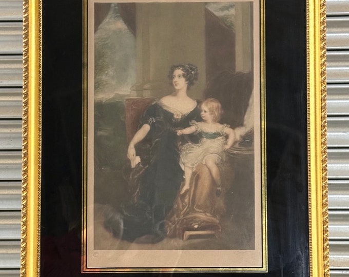 After Sir Thomas Lawrence (1769-1830), a mezzotint engraving, 'Countess Gower & Child', signed Ellen Jowett (engraver, 1874-1933)