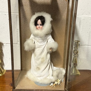 Superb Ernst Heubach German Bisque Head Doll With Kid Leather Body In Display