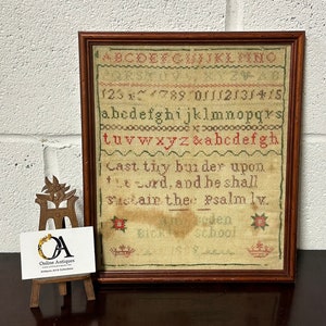 Original Antique 19th Century Victorian Sampler