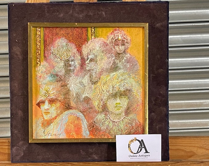 Fabulous Original Oil Painting by the Mexican Artist Isaac Stavans Titled ‘Aristocrats’