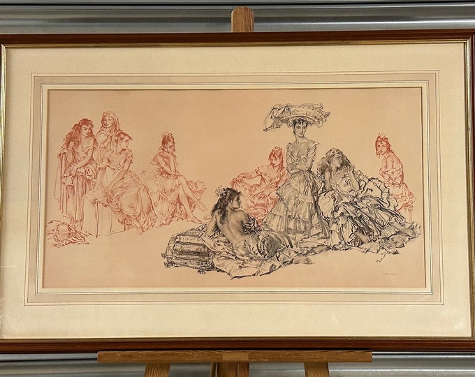 Sir William Russell Flint Limited Edition Collotype Print ‘Studies Of Cecilia’ circa 1959