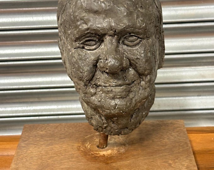 Well Made Vintage Clay Bust Of A Gentleman Displayed On A Plinth