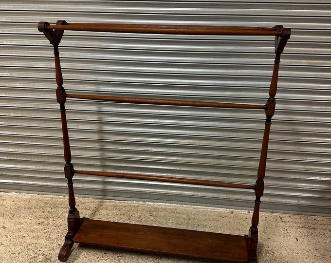 Rare Large Tall Antique Victorian Towel Rack, Mahogany, Clothes Horse, Drier - Suitable for a Hotel or Grand House / Manor