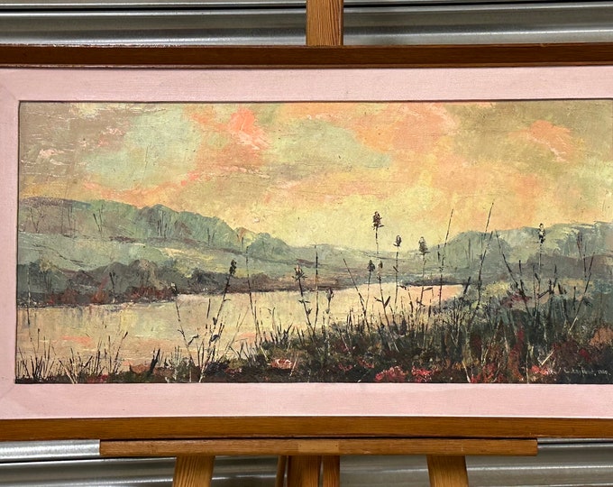 Lovely Vintage Landscape Oil Painting On Board By C Layland 1980