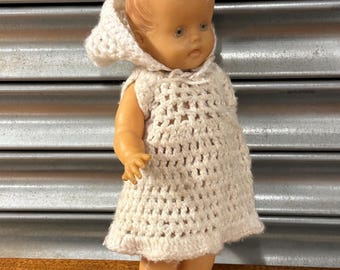 Vintage Rubber Baby Doll – Retro 1950s/60s Style – With Hand Knitted Dress
