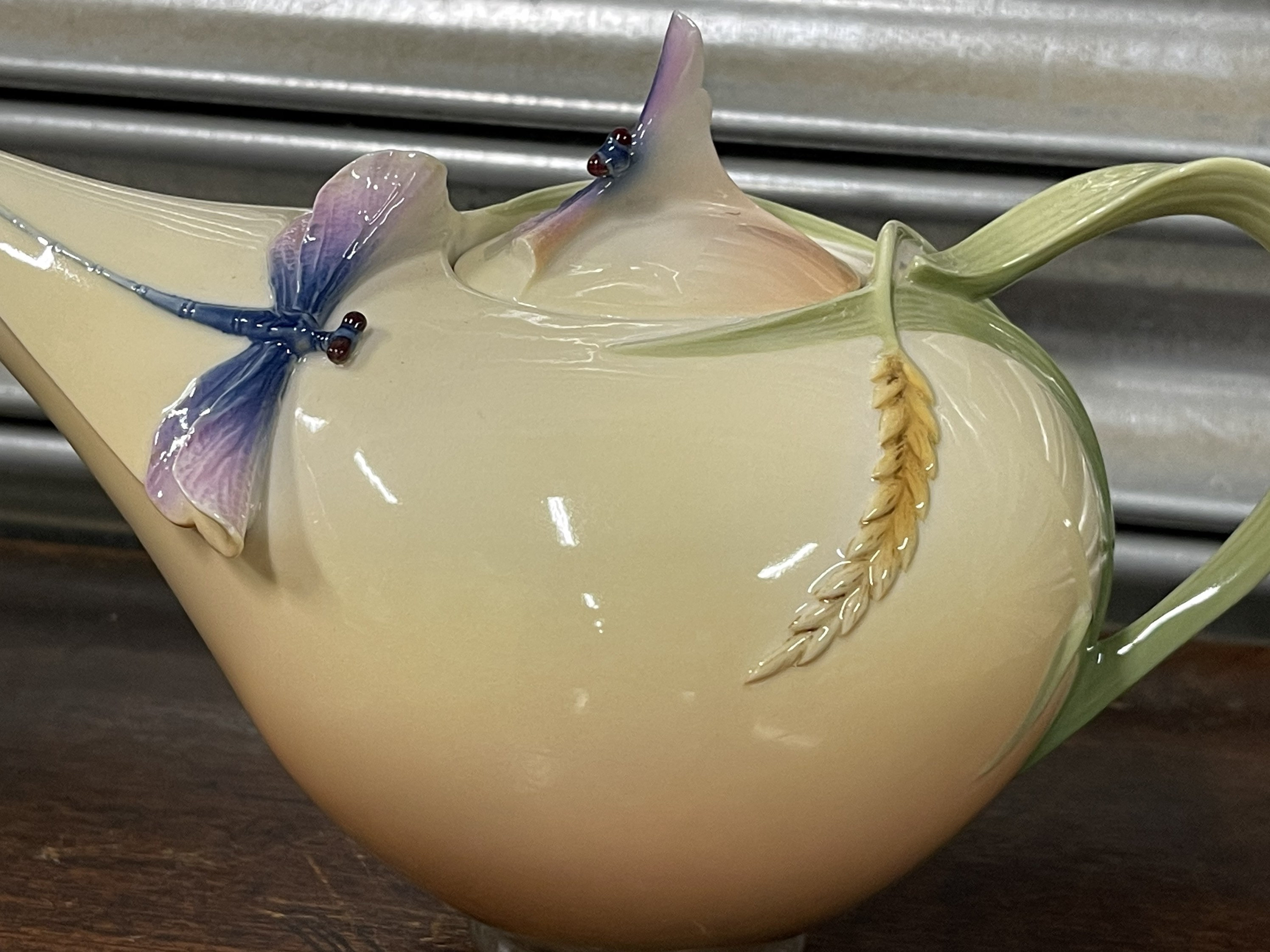 Beautiful Franz Porcelain Dragonfly Teapot FZ00117 Designed Etsy