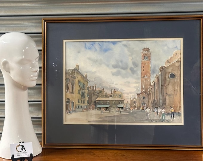 Original Watercolour – Venice, The Frari By Rowland de Winton Aldridge 1984