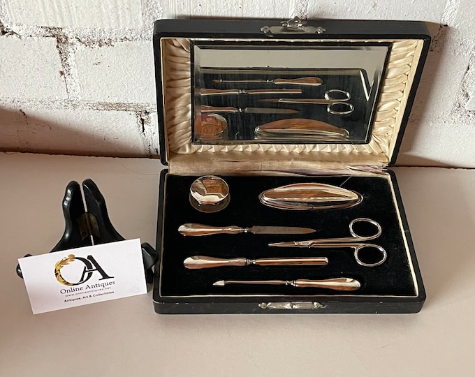 Lovely Vintage 1920’s Birmingham Hall Marked Silver Manicure Set