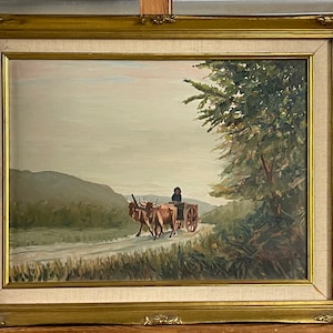Beautiful Vintage Gilt Framed Original Oil Painting on Canvas By Italian Artist W Gennari