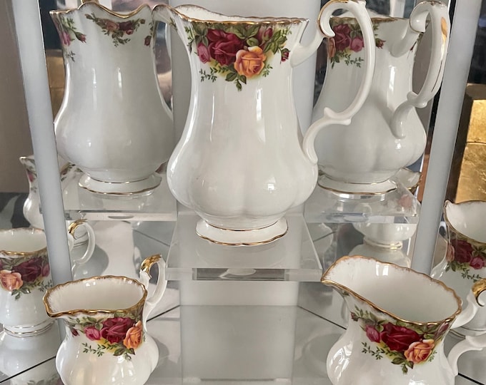 Royal Albert Old Country Roses Graduating In Size Porcelain Jugs