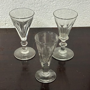 Three 19th Century Drinking Wine Glasses