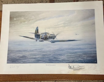 Brief Encounter Spitfire Print 18/100 Dual Signed Kinnear & Nichols-Palmer DFM - Please note discolouration lower right