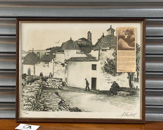 John Allan Kendall Limited Edition Print – Sepia Pen & Ink Wash Print Art