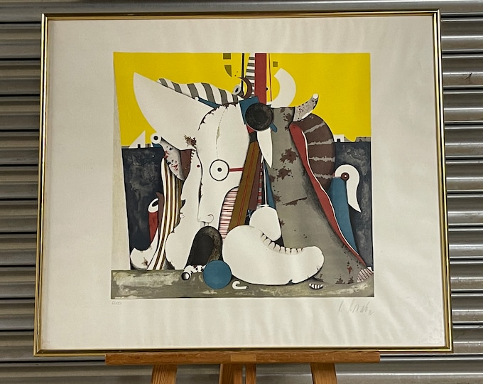 Large Limited Edition Screenprint by Karl Korab ‘Still Life with Mask’ 1972