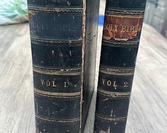 Leather bound, The Holy Bible Containing the Old and New Testaments By Rev Matthew Heney 1846