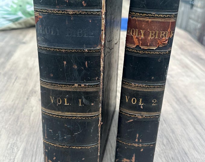 Leather bound, The Holy Bible Containing the Old and New Testaments By Rev Matthew Heney 1846