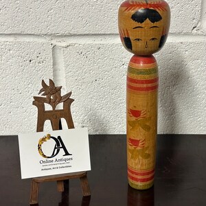 Poupée Kokeshi japonaise vintage - Signée au dos