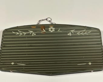 Vintage Etched Glass c1930’s Art Deco Wall Mirror With A Floral Design