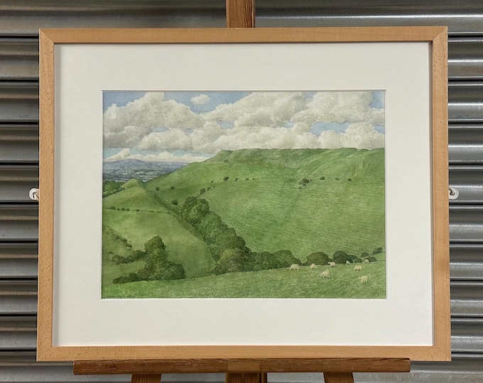 Original Watercolour By David Payne RWS Titled Thomas Hardy’s Eggardon