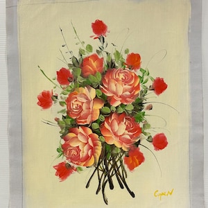 Beautiful Still Life Oil Painting On Linen Of A Bouquet Of Flowers Signed ‘Copen’