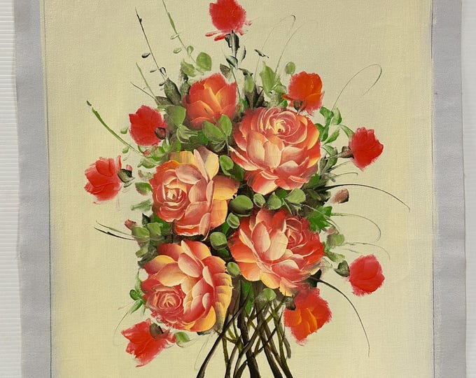 Beautiful Still Life Oil Painting On Linen Of A Bouquet Of Flowers Signed ‘Copen’