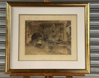 Sir William Russell Flint Provençal Caprice Medici Society Print 1960 Framed
