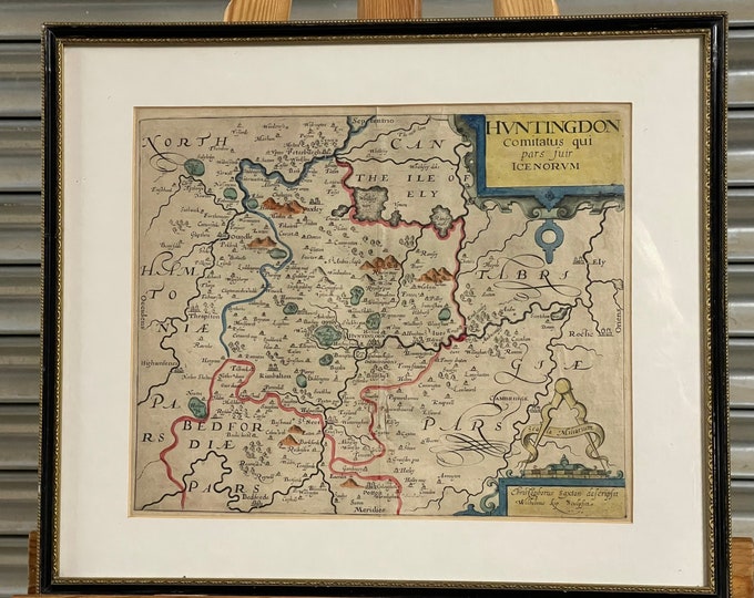 Map ‘Huntingdon Comitatus Qui Pars Suir Icenorum’ By Saxon / Kip Circ 1650