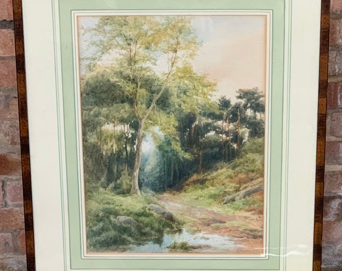 A Lovely 19th-Century Watercolour of a Woodland Scene by E Phipps Dated 1890