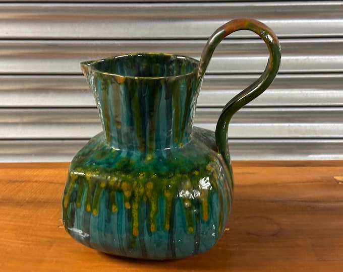 Large Mid Century Italian Lamberto Mancinelli Ripabianca Deruta Majolica Jug (LMR Deruta)