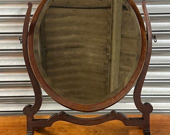Antique Mahogany Edwardian Swing Through Inlaid Dressing Table/Toilet Mirror