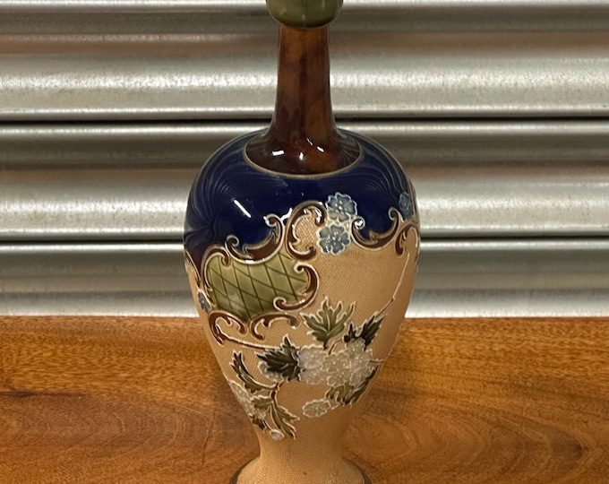 Art Nouveau Royal Doulton Slaters Patent Vase – Floral Relief Decoration